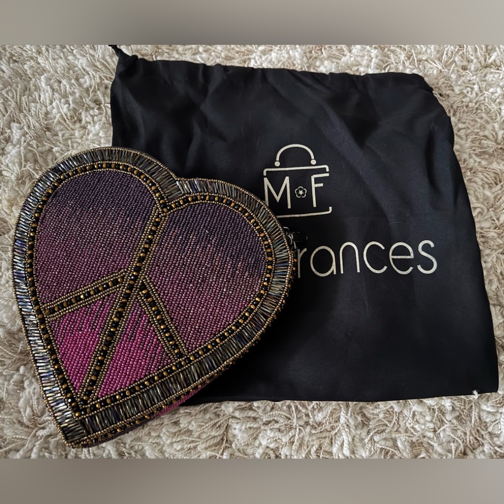Mary Frances Peace Out Beaded Crossbody Bag